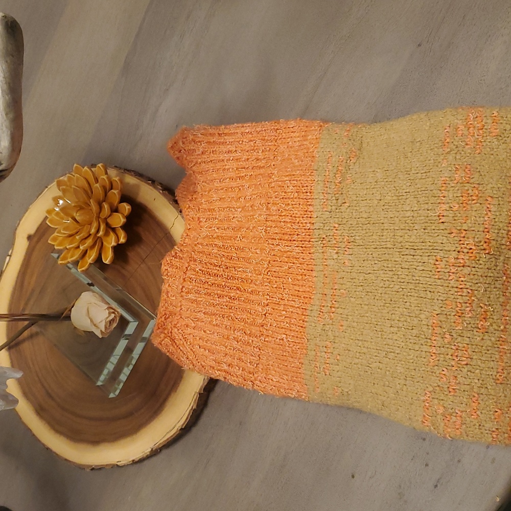 Pilcro-Anthropologie- Orange/Tan Tunic Sweater, Super Soft Sz.Small Oversized - Picture 4 of 7